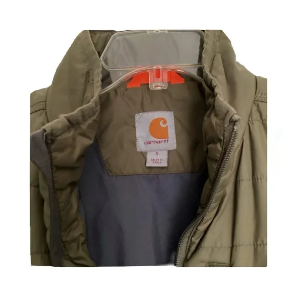 Carhartt Rain Defender Lightweight Puffer Olive Green. Size Small - Picture 4 of 7